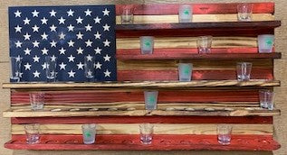 US flag shot glass holder